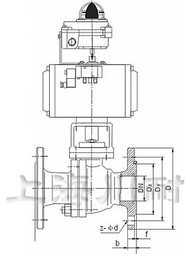 Q641F氣動(dòng)球閥結構圖