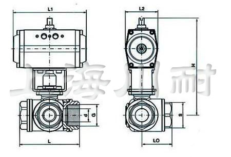 不銹鋼氣動(dòng)內螺紋三通球閥結構圖