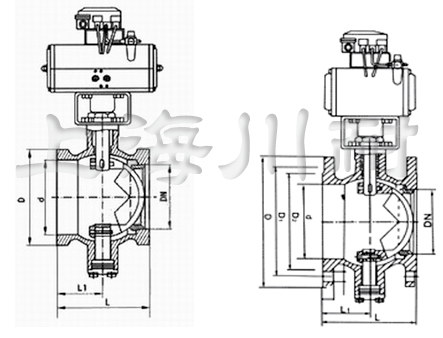 VQ647F氣動(dòng)V型球閥結構圖